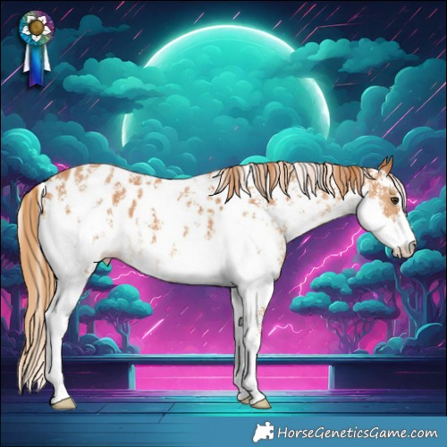 Horse Color:Chestnut Sabino Near Leopard 