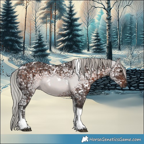 Horse Color:White Spotted Silver Brown Ice Tobiano 