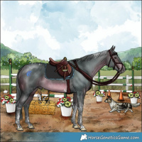 Horse Color:Watercolor Chocolate Brown Tobiano 