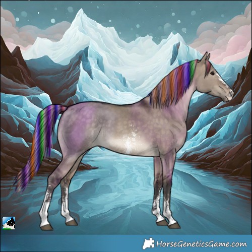 Horse Color:Painted Brown Dun Sabino