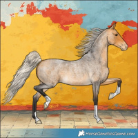 Horse Color:Silver Buckskin Roan Varnish 