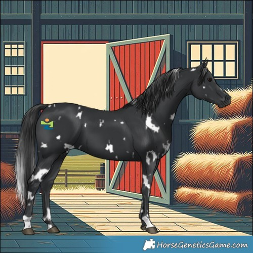 Horse Color:White Spotted Black 