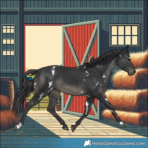 Horse Color:White Spotted Black 