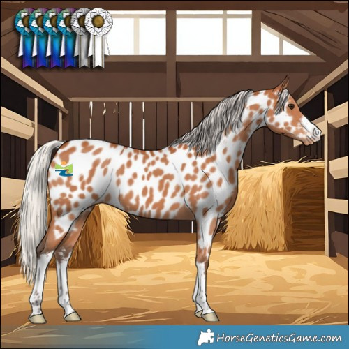 Horse Color:White Spotted Silver Bay Near Leopard 