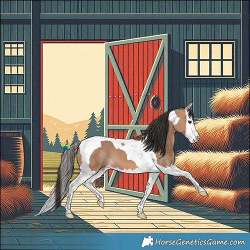Horse Color:Bay Dun Splash Tobiano 