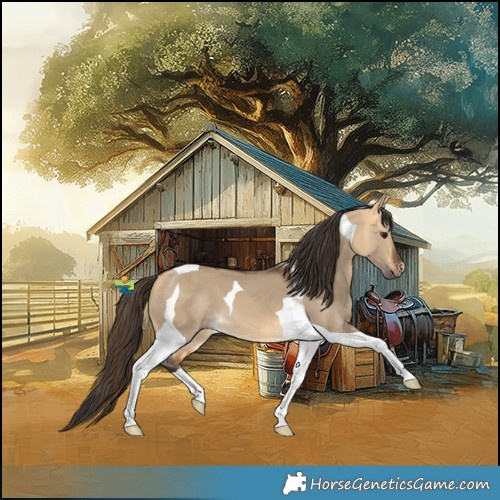 Horse Color:Buckskin Dun Tobiano 