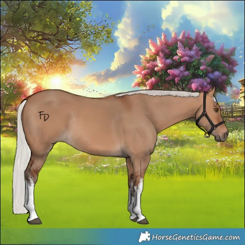 Horse Color:White Spotted Silver Brown Dun Rabicano 
