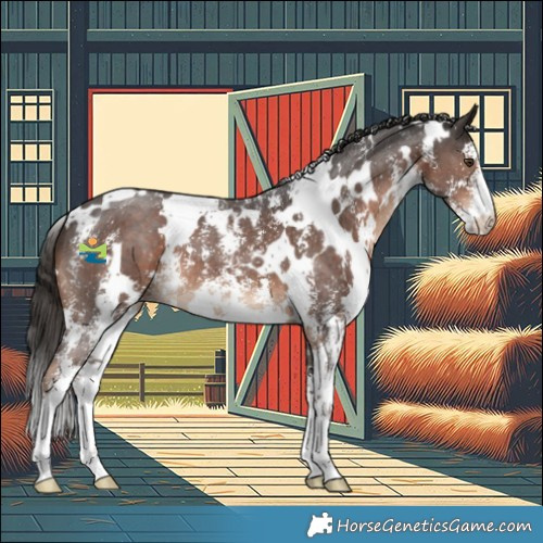 Horse Color:White Spotted Liver Chestnut Sabino 