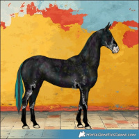 Horse Color:Painted Midnight Black Ice Sabino 