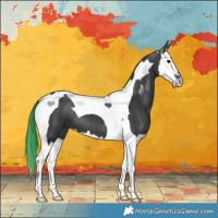 Horse Color:Painted Black Mushroom Splash Tobiano 