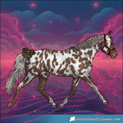 Horse Color:Silver Black Tobiano Near Leopard 