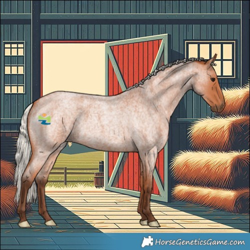 Horse Color:White Spotted Silver Bay Roan 