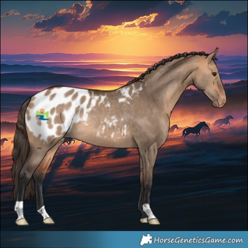 Horse Color:Bay Dun Appaloosa Rabicano 