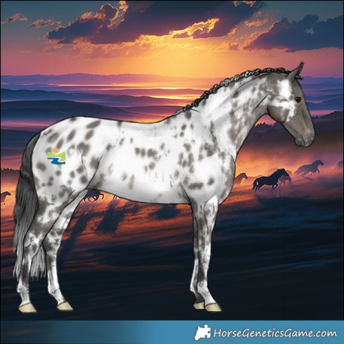 Horse Color:White Spotted Grullo Near Leopard Rabicano 