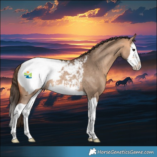 Horse Color:Bay Dun Splash Snowcap Rabicano 