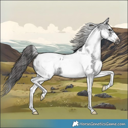Horse Color:White Spotted Black Splash Tobiano Frame Appaloosa