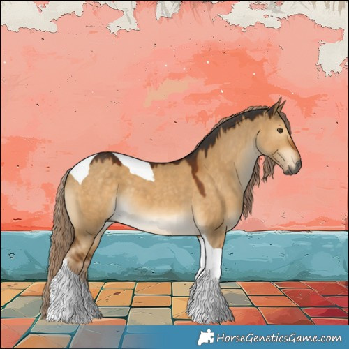 Horse Color:Gray Chocolate Palomino Dun Tobiano