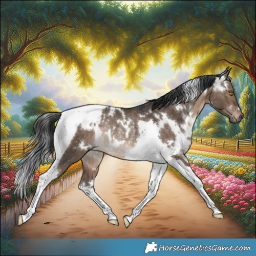 Horse Color:White Spotted Brown Dun Tobiano Rabicano 
