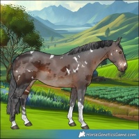 Horse Color:White Spotted Brown Merle Tobiano 