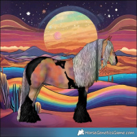 Horse Color:Void Nacre Silver Bay Tobiano 