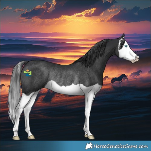 Horse Color:Black Splash Rabicano 