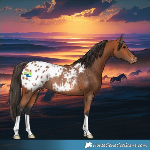 Horse Color:Bay Appaloosa Rabicano 