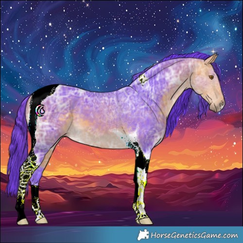 Horse Color:Watercolor Buckskin Ice Tobiano 