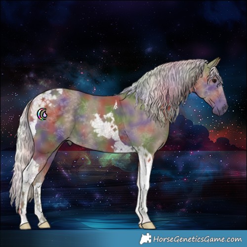 Horse Color:Nacre Silver Smoky Black Tobiano