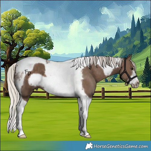 Horse Color:Silver Black Tobiano Frame 