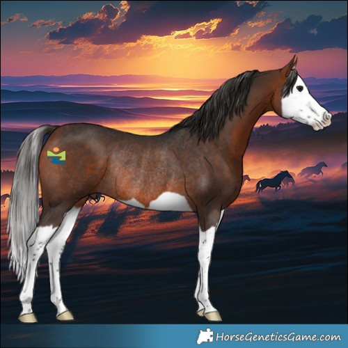 Horse Color:Bay Splash Rabicano 