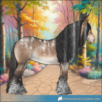 Horse Color:Powder White Bay Dun Brindle 