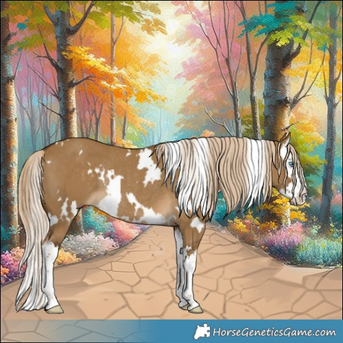 Horse Color:White Spotted Chocolate Palomino Dun Splash Rabicano