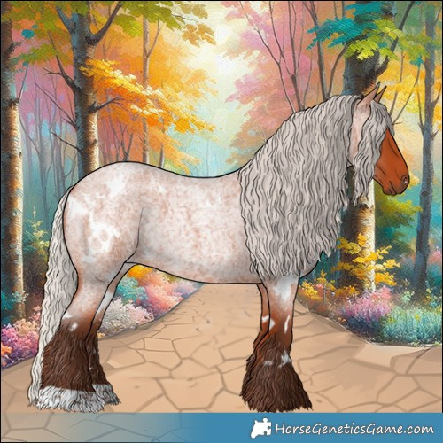 Horse Color:White Spotted Silver Bay Roan Rabicano 