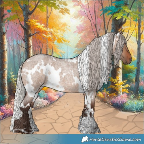 Horse Color:White Spotted Silver Brown Roan Dun 
