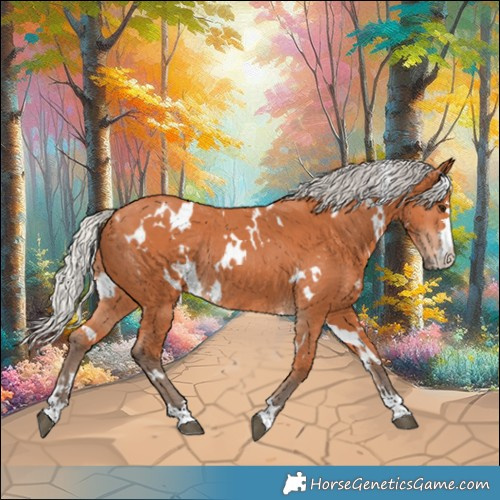Horse Color:White Spotted Silver Bay Rabicano 