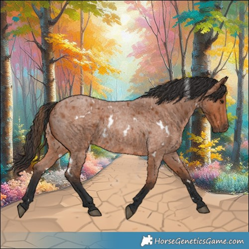 Horse Color:White Spotted Bay Roan 