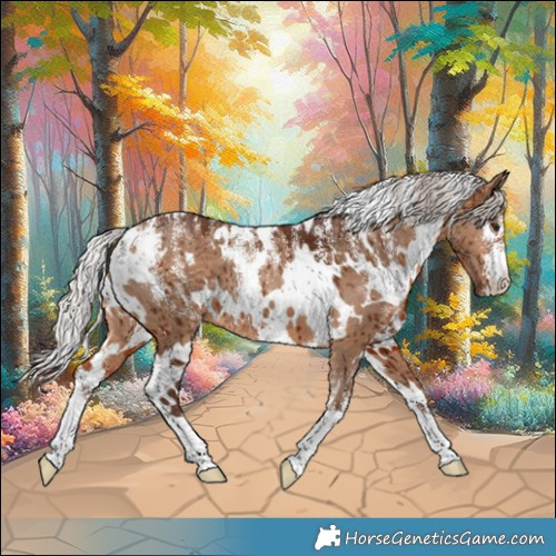 Horse Color:Powder White White Spotted Silver Bay Dun Brindle