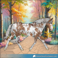 Horse Color:Powder White White Spotted Silver Bay Dun Brindle