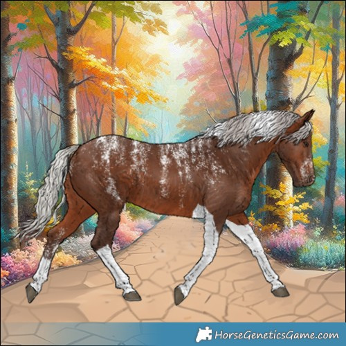 Horse Color:Powder White Silver Brown Tobiano