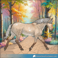 Horse Color:White Spotted Silver Bay Dun Rabicano 