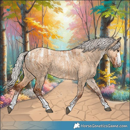 Horse Color:Powder White Silver Bay Dun Brindle