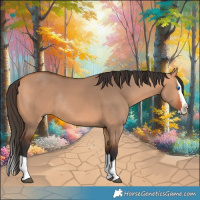 Horse Color:Bay Dun Splash Rabicano