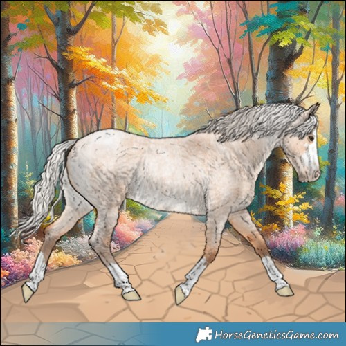 Horse Color:Silver Bay Roan Dun Rabicano Brindle