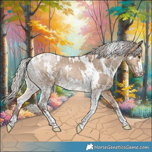 Horse Color:White Spotted Silver Bay Dun Rabicano