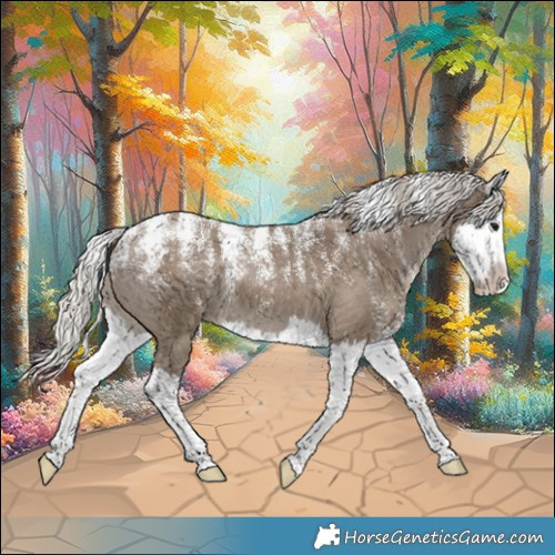 Horse Color:Powder White Silver Grullo Splash