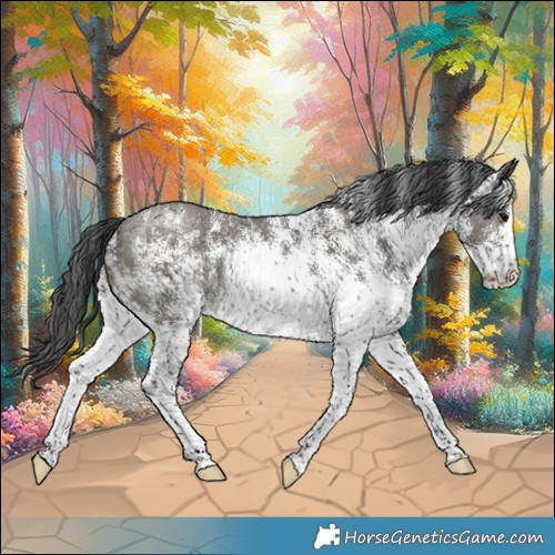Horse Color:White Spotted Grullo Rabicano
