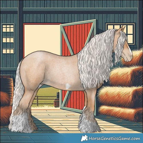 Horse Color:Silver Blue Roan Pearl Tobiano Frame