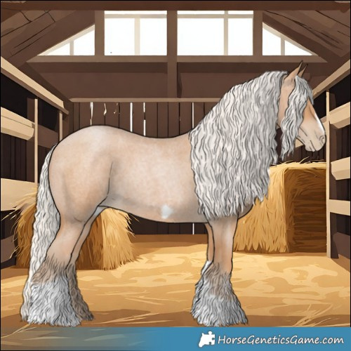 Horse Color:Silver Blue Roan Pearl Tobiano Frame 