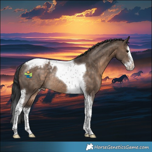 Horse Color:Brown Dun Splash Tobiano Blanket Rabicano 
