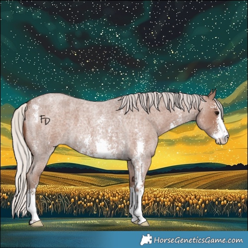 Horse Color:Silver Blue Roan Sabino 